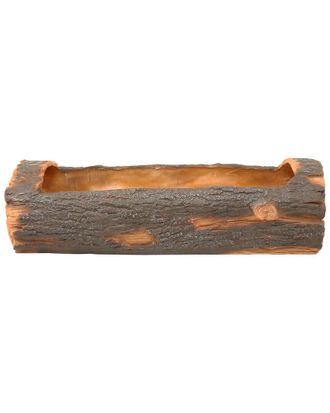 Sunnydaze Outdoor Rustic Polyresin Log Flower Pot Planter Container