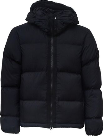 Stone Island Padded Black Ripstop Cordura Jacket with Detachable Hood
