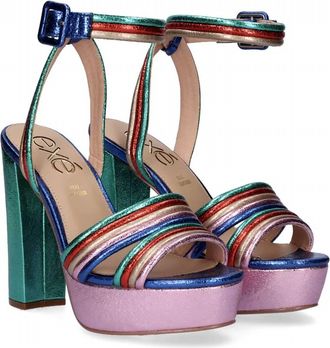 Ex&eacute; Womens Strap Platform Block Heel Sandal In Multi