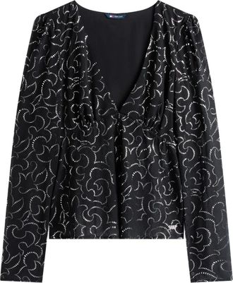 Tommy Jeans Blouse met lange mouwen en bloemenprint - Zwart