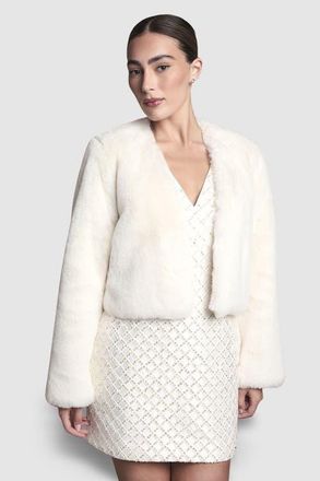 Coast Edge To Edge Faux Fur Coat in Ivory at Nordstrom, Size 14