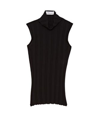 C&acirc;llas Milano Romy Sleeveless Turtleneck in Merino Wool Rib in Black at Nordstrom, Size X-Large