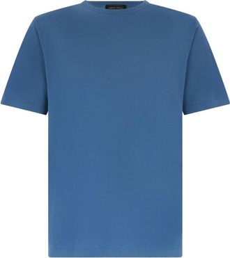 Roberto Collina Cotton T-shirt - Heren - T-shirts - Blauw - L - Katoen - Tops