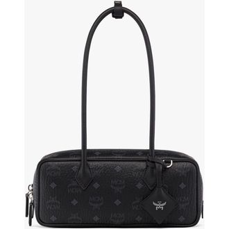 MCM Small Aren East West Shoulder Bag in Visetos in Black at Nordstrom
