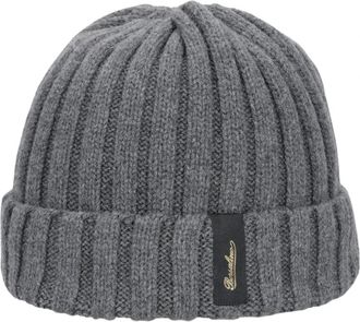 Borsalino Eco Cashmere Geribbelde Muts - unisex - Hoeden - Grijs - ONE Size - Kasjmier - Accessoires