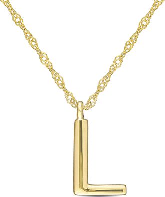 Mimi & Max Initial L Pendant w/ Chain in 14k Yellow Gold