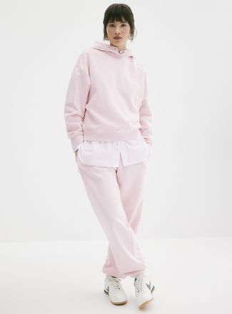 Twik Womens Solid cotton-fleece loose joggers