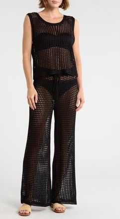 Nordstrom Rack Open Knit Tank in Black at Nordstrom Rack, Size X-Small