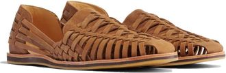 Nisolo Huarache Sandals Womens Brown Leather Round Toe Slip-On RHS8506