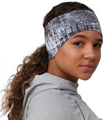 TrailHeads Womens Print Ponytail Headband - Made in USA - grey matrix