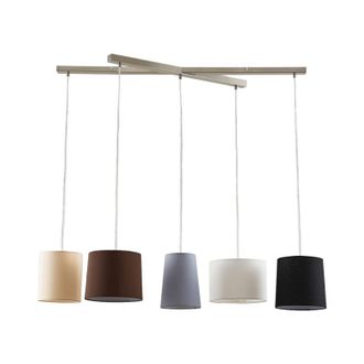 Lindby L&aacute;mpara Colgante hermina En Marr&oacute;n De Textura, Tela, Tejido, Seda - Lindby