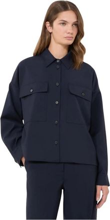 Max Mara Mulino Jacket - Dames - Overhemden - Blauw - 2XS - Wol - Overhemden