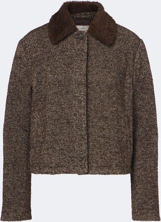 Vince Teddy-trimmed tweed jacket
