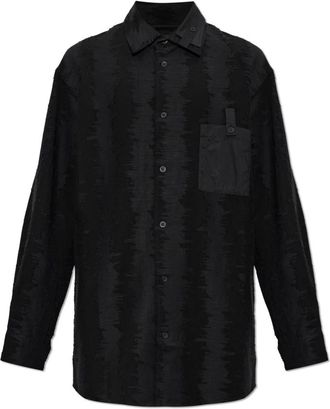 Yohji Yamamoto Pocket Shirt - Heren - Zakelijke Overhemden - Zwart - L - Katoen - Overhemden