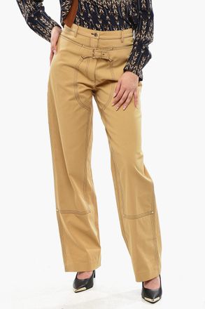 Stella McCartney Pantaloni Straight Fit a Vita Alta con Dettaglio Fibbia Stella McCartney