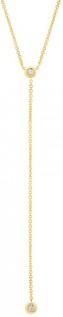 Allurez 0.06ct 14k Yellow Gold Diamond Lariat Necklace