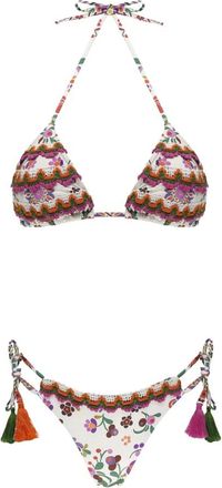 Miss Bikini Badmode, Dames, Veelkleurig, L, Leer, Bikini Triangolo met borduursels