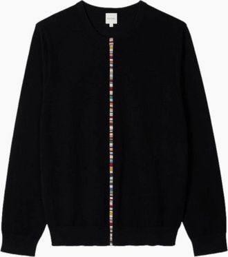 Paul Smith Mens Paul Smith Multi Stripe Crew Neck Sweater 79 BLACK - Size: 42