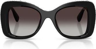Swarovski 51mm Butterfly Sunglasses in Black /Gradient Grey at Nordstrom