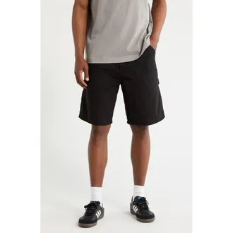 Carhartt Work in Progress Double Knee Shorts in Black (Rinsed) at Nordstrom, Size 34 X 32