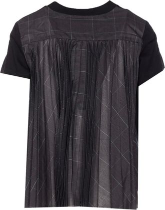 sacai T-shirt con pieghe posteriori - Nero