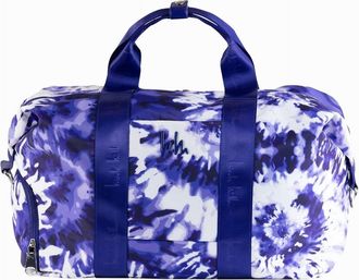 Nicole Miller Womens Nylon Crossbody Weekender Bag In Blue Tie Dye