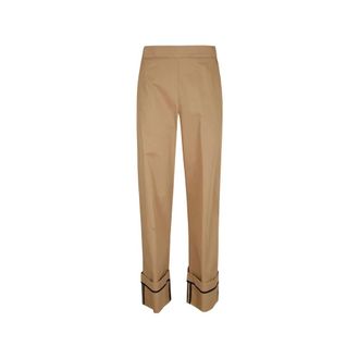 Herno Cropped Broek - Dames - Vrijetijds broeken - Bruin - M - Nylon - Broeken