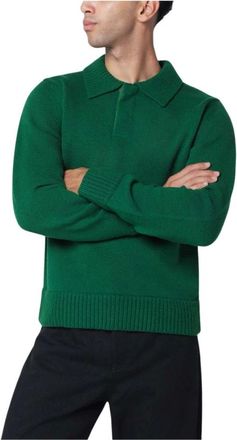 sacai V-neck Knitwear, male, Green, S, Maglia Scollo V