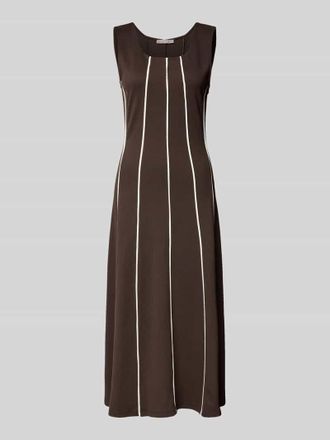 Christian Berg Midikleid aus Viskose-Mix mit Karree-Ausschnitt in Dunkelbraun, Gr&ouml;&szlig;e 38
