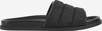 Gucci Mens Sandals Slider Black Cotton