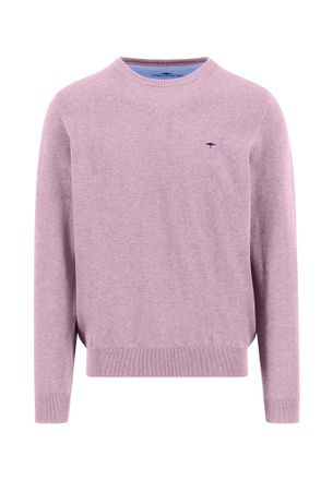 Fynch-Hatton Rundhalspullover FYNCH-HATTON, Herren, Gr. XL, magnolia, Strick, Obermaterial: 100% Baumwolle, unifarben, regular fit taillenbedeckt, Rundhals, Rippb&uuml;