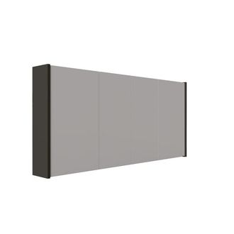 Saniclass Prime Spiegelkast - 140x63x16cm - inclusief zijpanelen - mat zwart