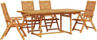 vidaXL Conjunto De Comedor De Jard&iacute;n 5 Uds. Marr&oacute;n Vidaxl