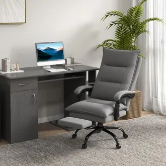STILVORA Sedia Da Ufficio Ergonomica Massaggiante E Riscaldante, Altezza Regolabile E Girevole Con Poggiapiedi Pieghevole, Grigio Scuro