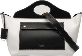 Burberry Pre-owned Handbags, female, White, Size: ONE SIZE Pre-owned Leather Handbag