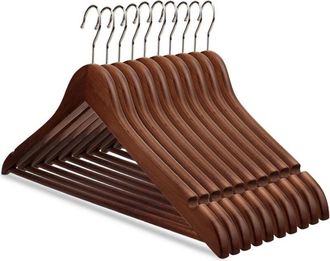 OEM Juego De 10 Perchas De Madera Maciza Con Ranuras, Perchas De Barra De Estilo Vintage Con Rotaci&oacute;n De 360&deg; Para Vestidos, Camisas, Sujetadores, Pantalo