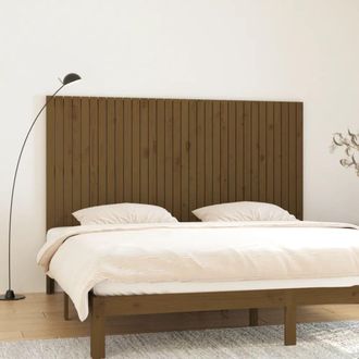 Berkfield Home Wall Headboard Honey Brown 204x3x110 cm Solid Wood Pine | Size: 204 x 3 x 110 cm