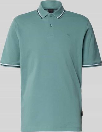 Bugatti Poloshirt mit kurzer Knopfleiste in Petrol, Größe XXXL