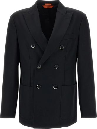 Barena Gecustomiseerde Single-Breasted Blazer - Heren - Business blazers - Zwart - M - Wol - Kostuums