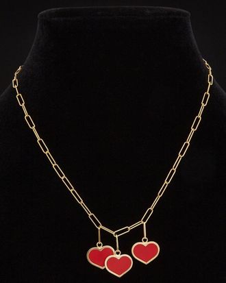 Meshmerise 18K Over Silver Gemstone Paperclip Necklace