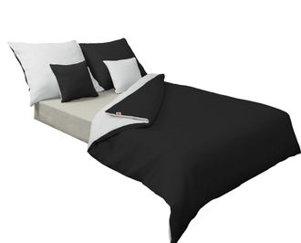 OEM Ropa De Cama Satinada Doble Cara 140x200 + 70x80 Blanco/negro Matex