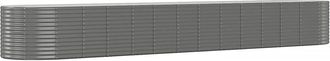 vidaXL Jardinera Arriate Acero Recubrimiento Polvo Gris 554x100x68 Cm Vidaxl