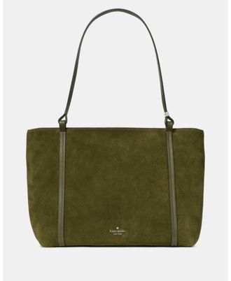 Kate Spade New York Womens Marlowe Suede Tote Bag - Green - One Size