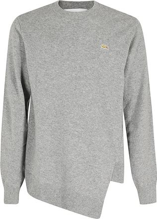 Comme Des Gar&ccedil;ons Rondgebreide trui - Heren - Ronde hals truien - Grijs - L - Wol - Truien & Vesten