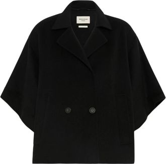 Max Mara Kort Dubbelknoops Jasje - Dames - Ponchos - Zwart - L - Wol - Jassen