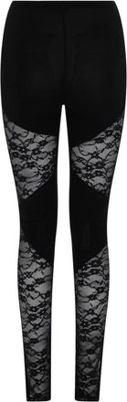 Nina Ricci Lace-Insert Viscose Leggings - Black