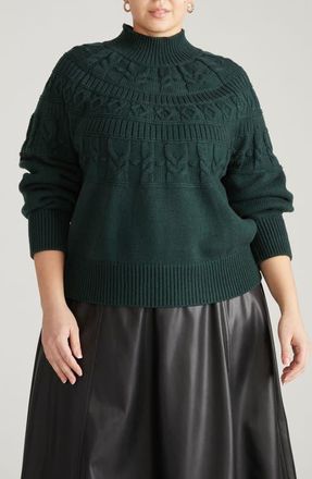 Universal Standard Safiya Mock Neck Sweater in Scarab Green at Nordstrom, Size 2Xl