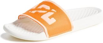 Athletic Propulsion Labs Womens Big Logo Techloom Slide In Ivory/orange/neon Peach