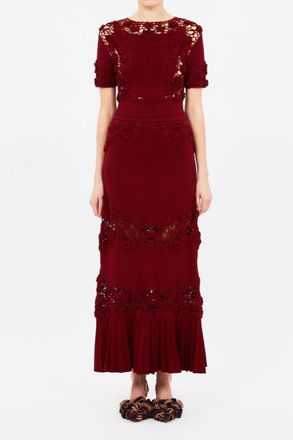 Ulla Johnson Stella Crochet Knit Top In Begonia