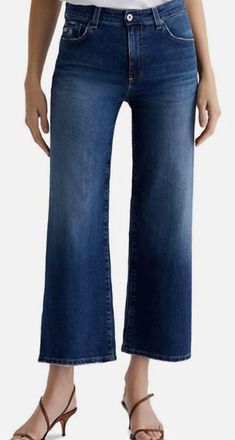 AG - Adriano Goldschmied Saige Wide Leg Crop Jean In Denim